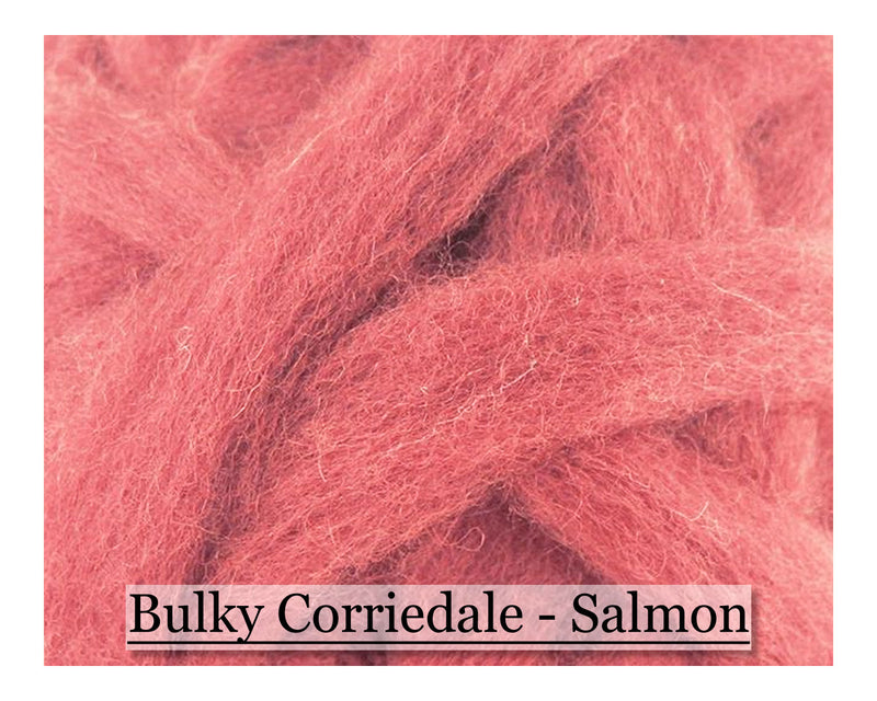 Salmon - Corriedale Wool Roving - Corriedale Wool Sliver - Cupid Falls Farm
