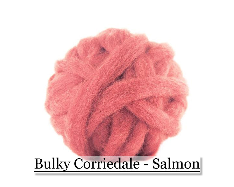 Salmon - Corriedale Wool Roving - Corriedale Wool Sliver - Cupid Falls Farm