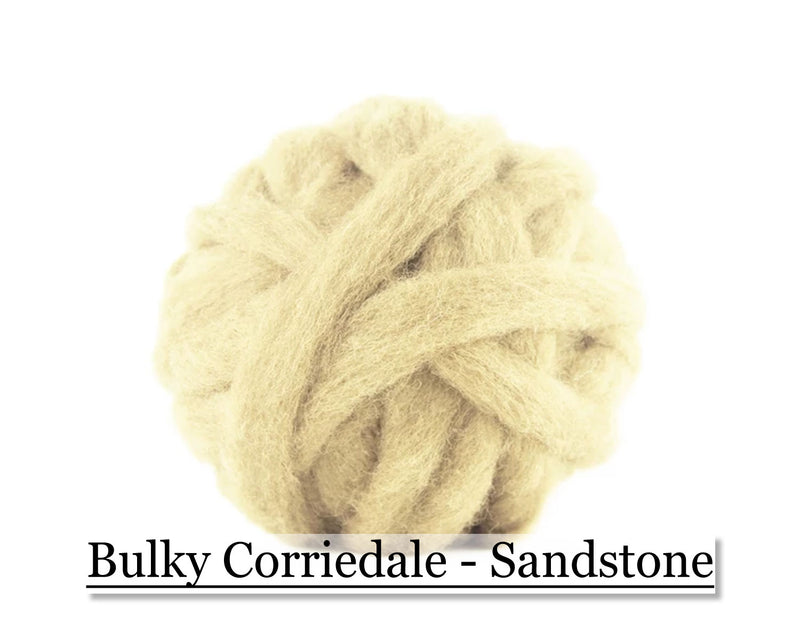 Sandstone - Corriedale Wool Roving - Corriedale Wool Sliver - 16oz - Cupid Falls Farm