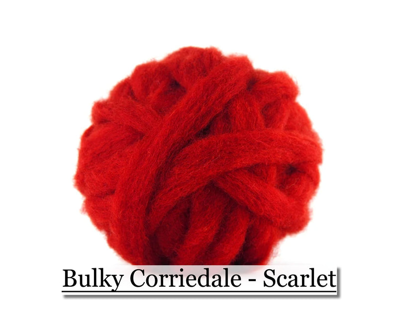 Scarlet - Corriedale Wool Roving - Corriedale Wool Sliver - 16oz - Cupid Falls Farm