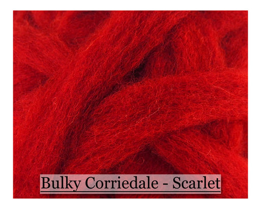 Scarlet - Corriedale Wool Roving - Corriedale Wool Sliver - Cupid Falls Farm