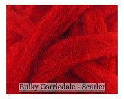 Scarlet - Corriedale Wool Roving - Corriedale Wool Sliver - 16oz - Cupid Falls Farm