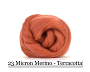 Terracotta -  Merino Wool Top - 23 Micron - Cupid Falls Farm