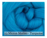 Turquoise -  Merino Wool Top - 23 Micron - Cupid Falls Farm