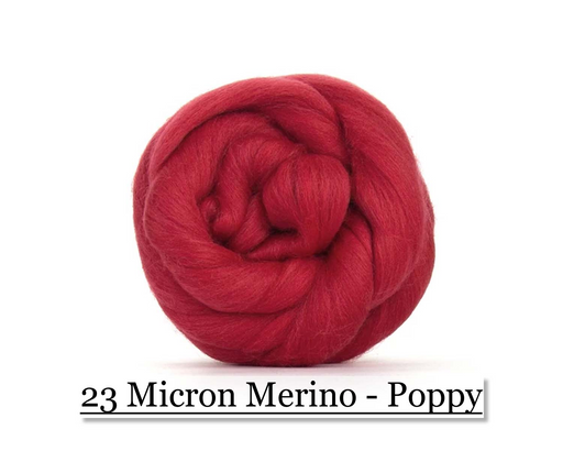 Poppy -  Merino Wool Top - 23 Micron - Cupid Falls Farm