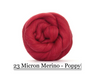 Poppy -  Merino Wool Top - 23 Micron - Cupid Falls Farm