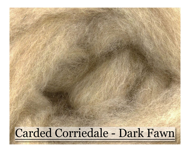Dark Fawn - Corriedale Wool Roving - Corriedale Wool Sliver - Cupid Falls Farm