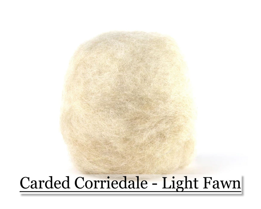 Light Fawn - Corriedale Wool Roving - Corriedale Wool Sliver - 16oz - Cupid Falls Farm