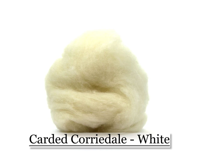 White - Corriedale Wool Roving - Corriedale Wool Sliver - 16oz - Cupid Falls Farm