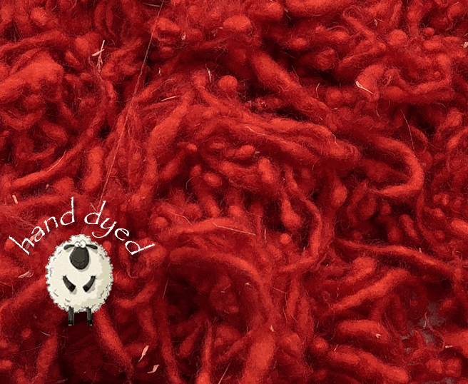 Cayenne Red - Wool Slubs - Hand Dyed- 1 Ounce - Cupid Falls Farm
