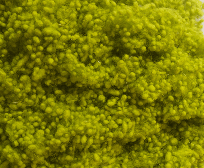 Hand Dyed Wool Nepps - Chartreuse - Cupid Falls Farm