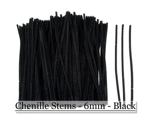 Chenille Stems - 6mm - Black