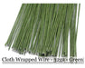 Cloth wrapped wire 32ga - Green - Cupid Falls Farm