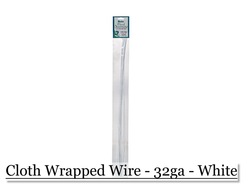 Cloth wrapped wire 32ga - White - Cupid Falls Farm