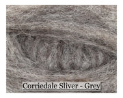 Grey - Corriedale Wool Roving - Corriedale Wool Sliver - Cupid Falls Farm