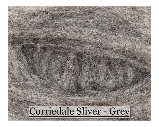 Grey - Corriedale Wool Roving - Corriedale Wool Sliver - 16oz - Cupid Falls Farm
