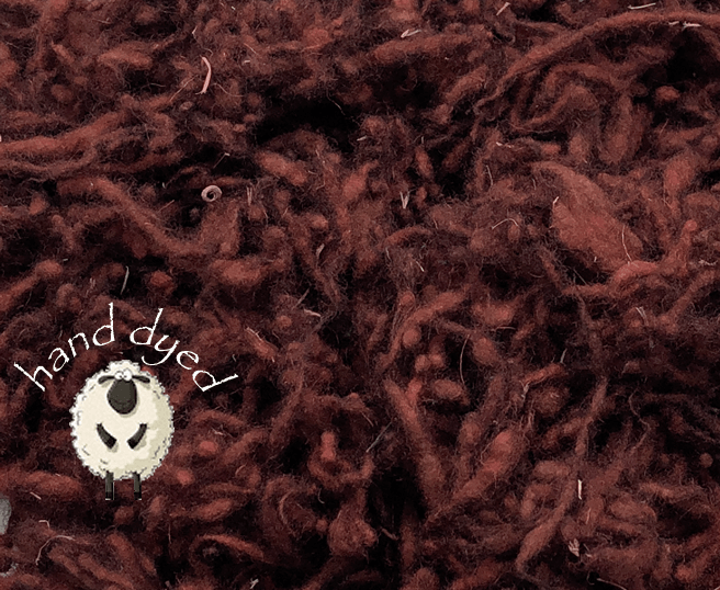 Deep Maroon - Wool Slubs - Hand Dyed- 1 Ounce - Cupid Falls Farm