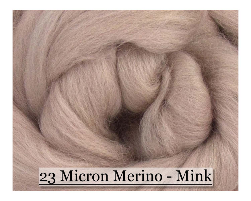 Mink -  Merino Wool Top - 23 Micron - Cupid Falls Farm