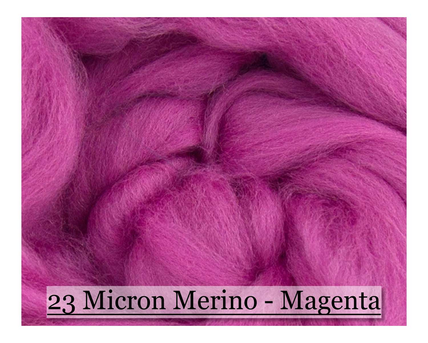 Magenta -  Merino Wool Top - 23 Micron - Cupid Falls Farm