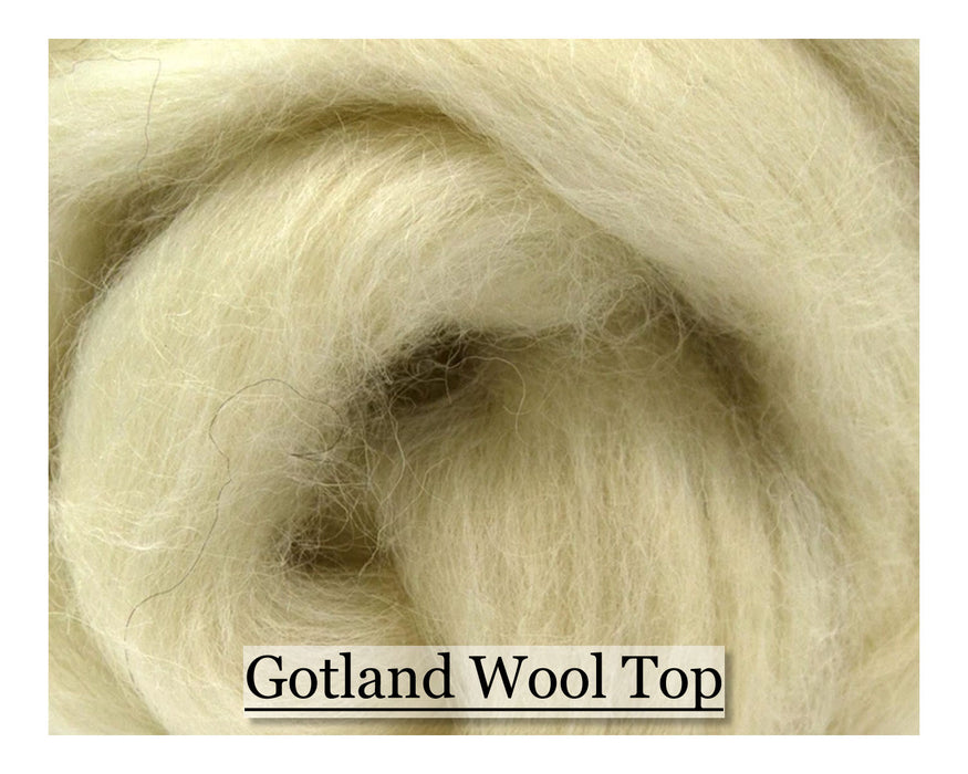 White Gotland Wool Top - 1, 2 or 4 oz size - Cupid Falls Farm