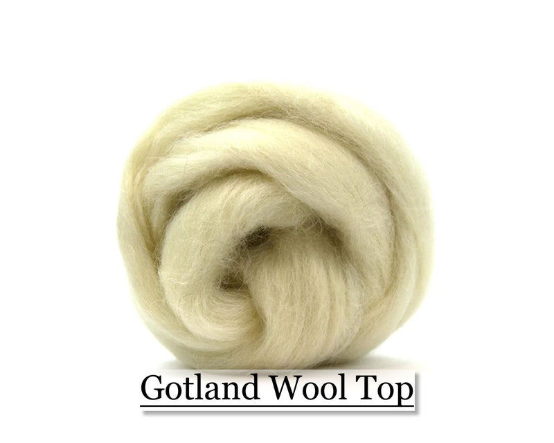 White Gotland Wool Top - 16 oz - Cupid Falls Farm