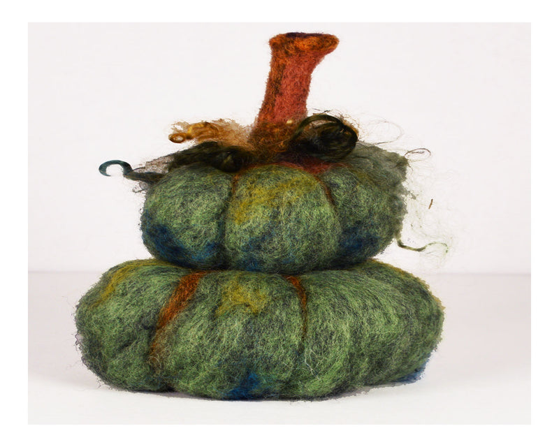 Green Pumpkin Needle Felting Kit - Cupid Falls Farm