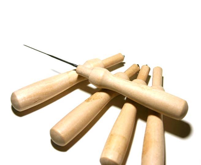 Wooden needle holder