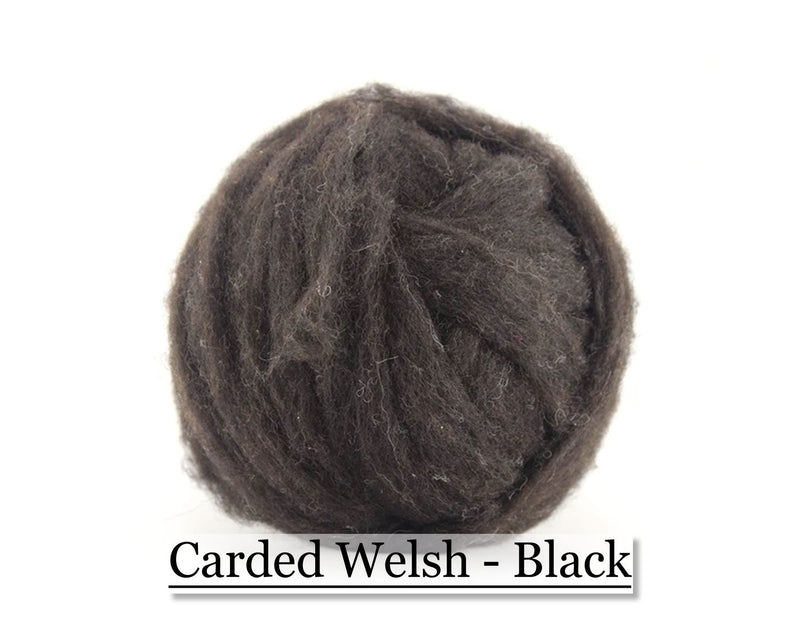 Welsh Wool Sliver - Black - 16oz - Cupid Falls Farm