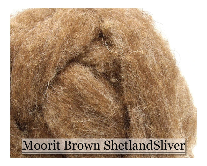 Shetland Sliver - Moorit Brown - 16oz - Cupid Falls Farm
