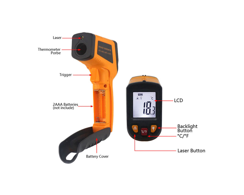 Handheld Non-contact IR Infrared Digital Thermometer - Cupid Falls Farm