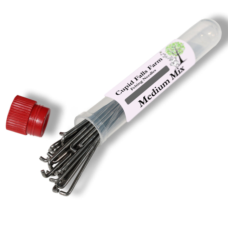 Medium Mix felting needles — set of 36g and 38g triangle, star and spiral needles for mid-stage felting