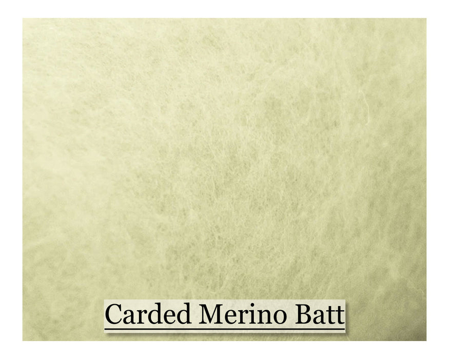 Merino Batt - Natural White - 200 grams - Cupid Falls Farm