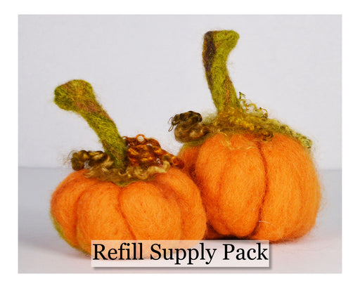 Orange Pumpkin Needle Felting Refill Kit - Cupid Falls Farm