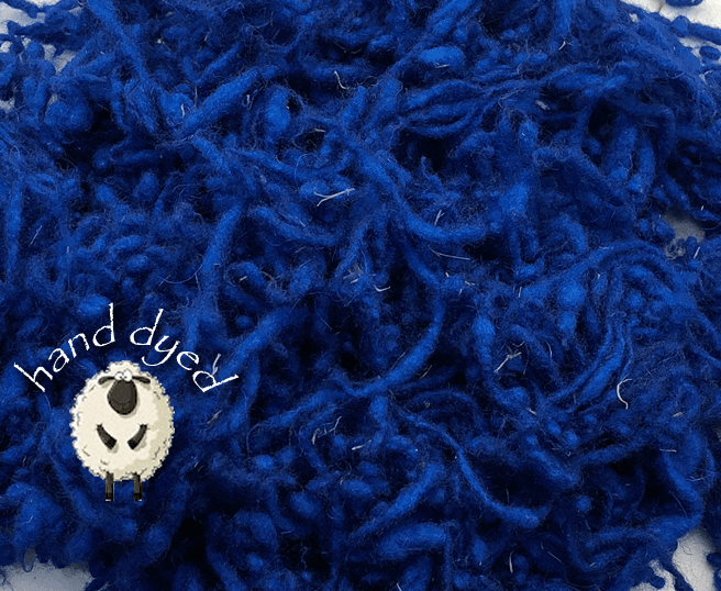 Peacock Blue - Wool Slubs - Hand Dyed- 1 Ounce - Cupid Falls Farm