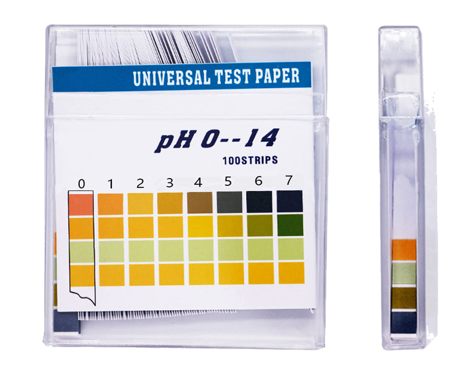 Plastic pH Test Strips, 4 pad, Universal Test Paper(pH 0~14), 100 ...