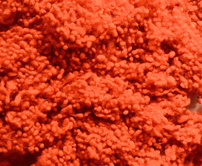 Hand Dyed Wool Nepps - Safety Orange - Cupid Falls Farm