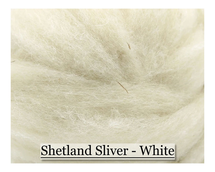 Shetland Sliver - White - 8oz - Cupid Falls Farm