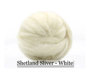Shetland Sliver - White - 8oz - Cupid Falls Farm