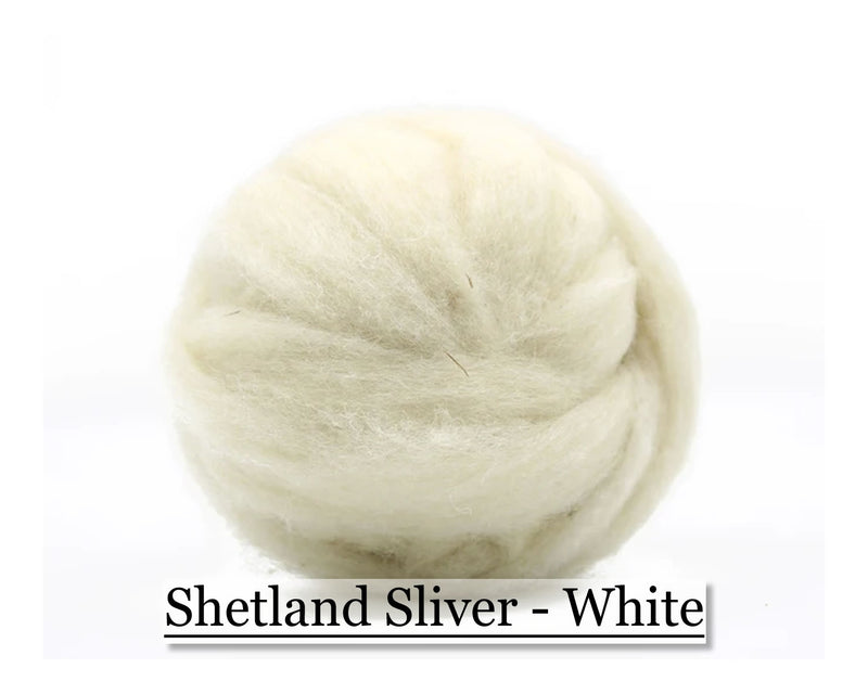 Shetland Sliver - White - 8oz - Cupid Falls Farm