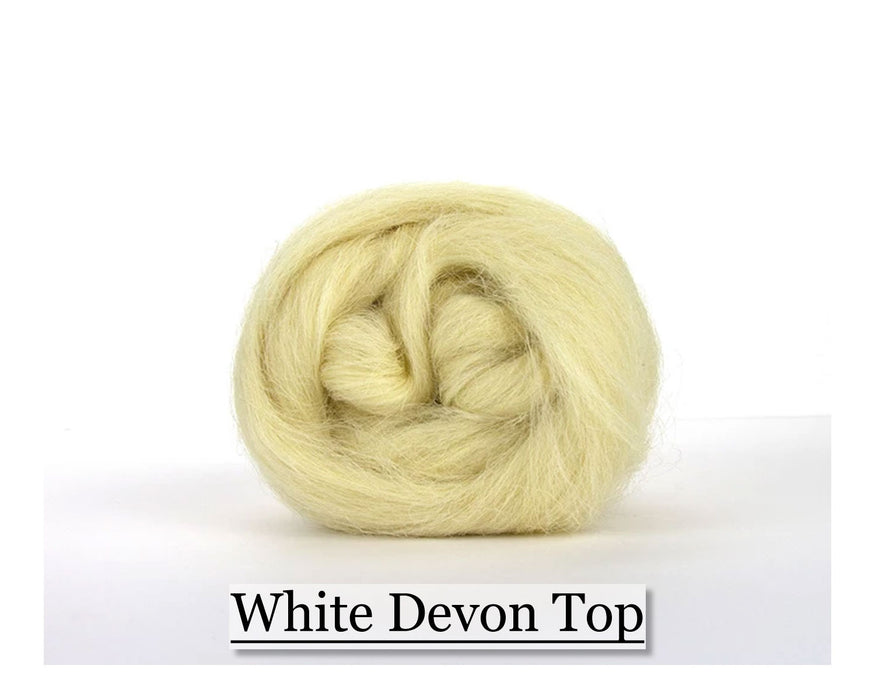 White Devon Wool Top - 16oz - Cupid Falls Farm