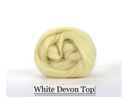 White Devon Wool Top - 8oz - Cupid Falls Farm